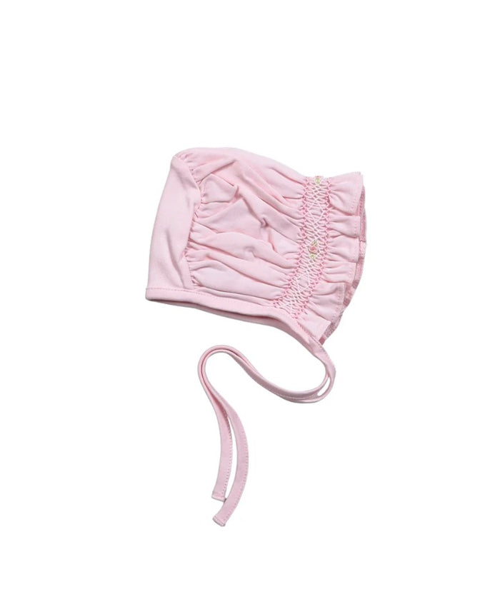 Baby Loren Sally Pink Stripes Hand Smocked Bonnet