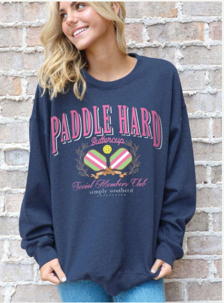 Simply Southern Paddle Hard Buttercup  Sweatshirt