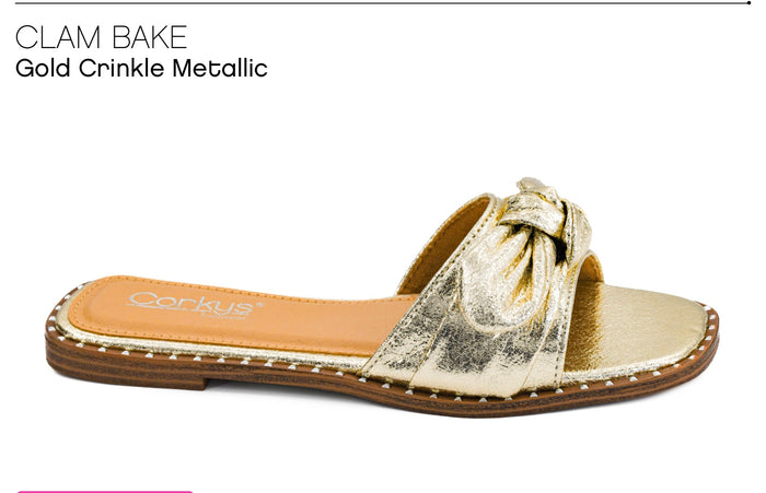 Corkys Clam Bake- Gold Crinkle Metallic
