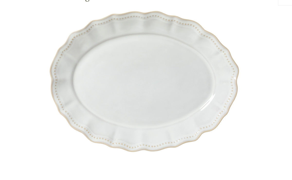 COSTA NOVA ALMARA 16" OVAL SERVING PLATTER -PEARL