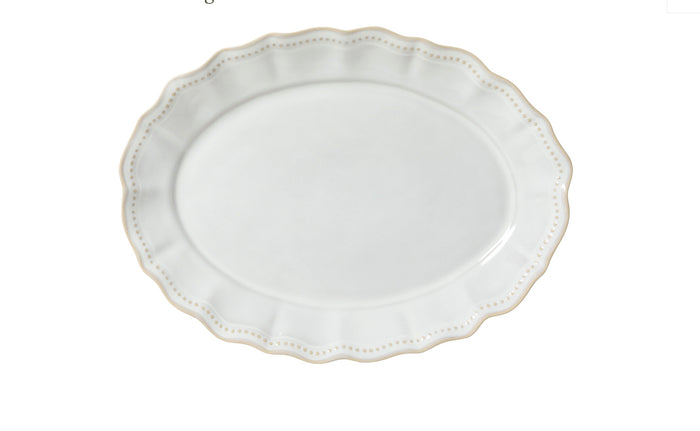 COSTA NOVA ALMARA 16" OVAL SERVING PLATTER -PEARL