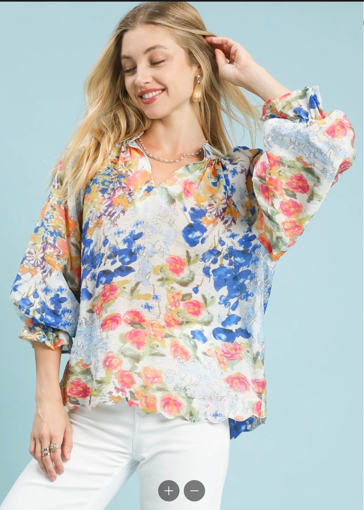 Watercolor Floral Blouse
