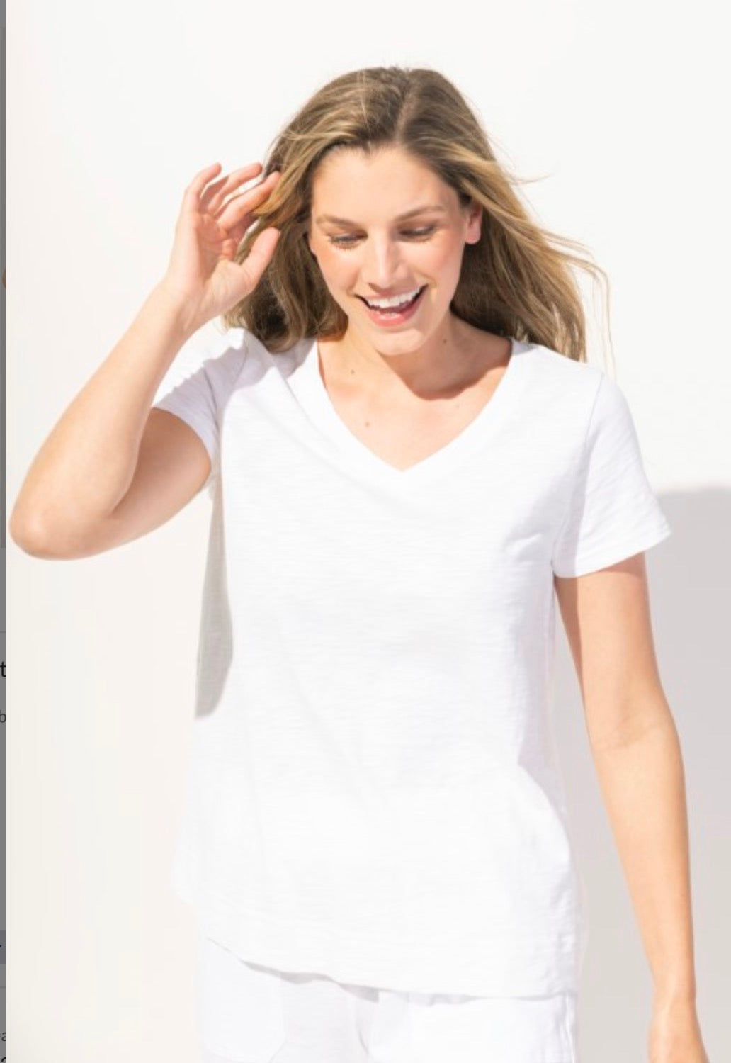 ESCAPE COTTON SLB V-NECK TEE