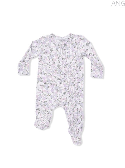 Angel Dear Shannon Floral 2 Way Ruffle Back Zipper Footie