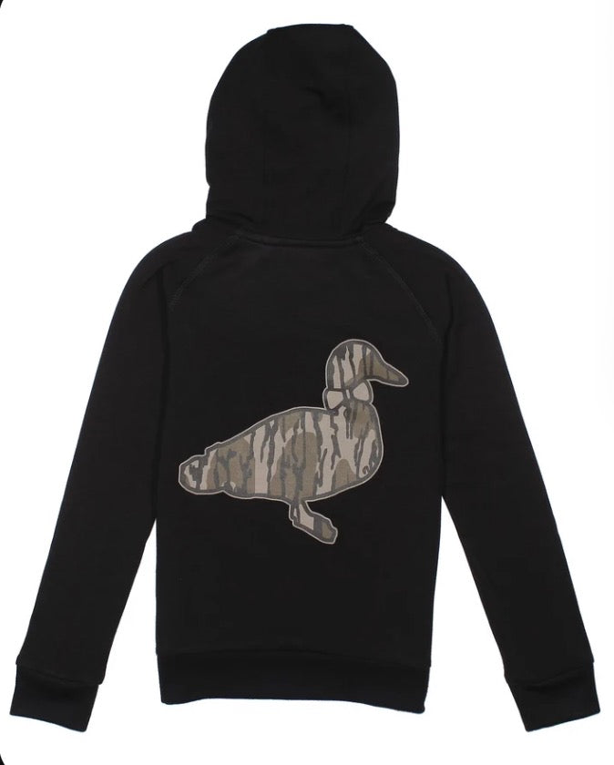 Properly Tide Boys Element Logo Hoodie Mossy Oak Original Bottomland Black