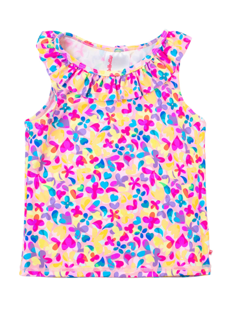 RuffleButts Vibrant Neon Active Ruffle Tank Top