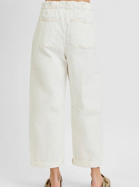 Risen High Rise Crop Wide Barrel Cargo Pocket Pants