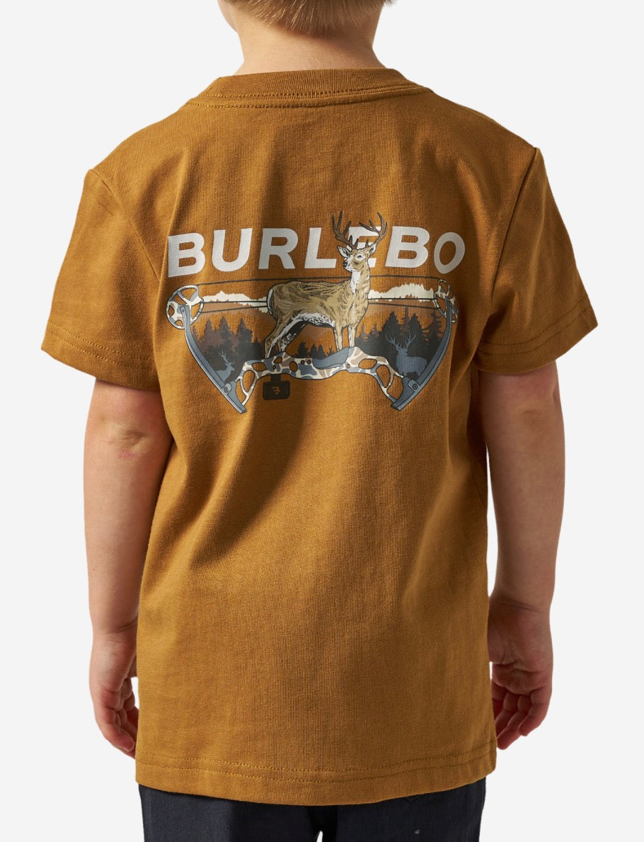 Burlebo-YOUTH SHORT SLEEVE TEE - BOW HUNTER - LIGHT BROWN