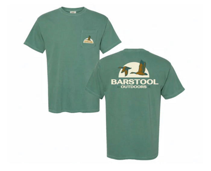 BARSTOOL OUTDOORS FLYING DUCK POCKET TEE-Green