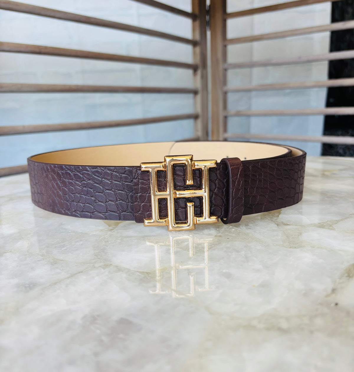 Caroline Hill Bridgette Belt Chocolate EC