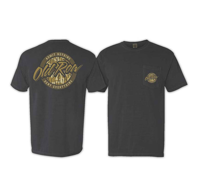 Old Row-Outdoors 80s Camo Circle Short Sleeve Tee Shirt-Charcoal