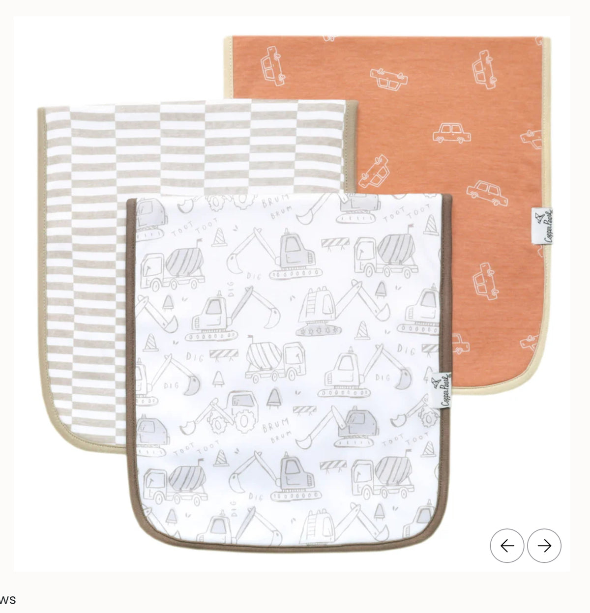 Copper Pearl Premium Burp Cloths