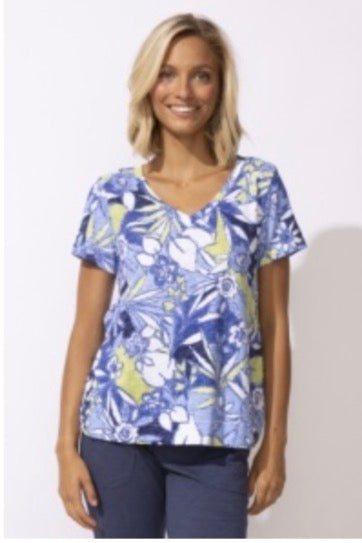 Escape Fiji Floral VNeck Tee