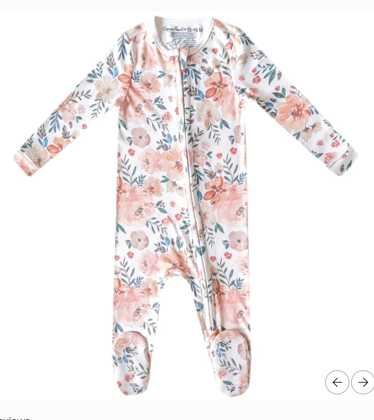 Copper Pearl Zip Footie 0-3m