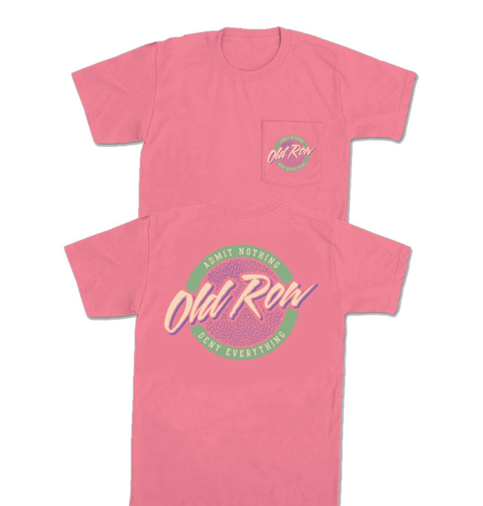 Old Row -Old Row Circle Logo Pocket T-Shirt - Watermelon