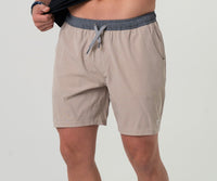 Burlebo-5.5” Athletic Short -HEATHER KHAKI - VENADO CAMO LINER