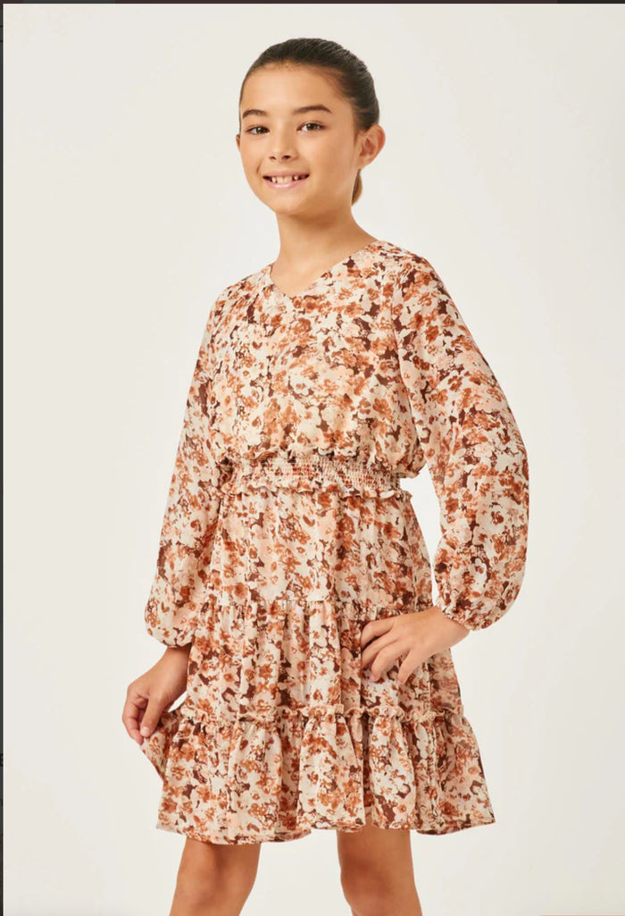 Floral Smock Waist Dress