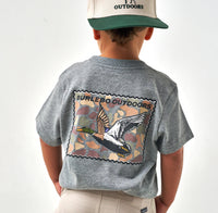 Burlebo Youth- Short Sleeve Tee-Mallard Duck Stamp - Dark Heather Grey