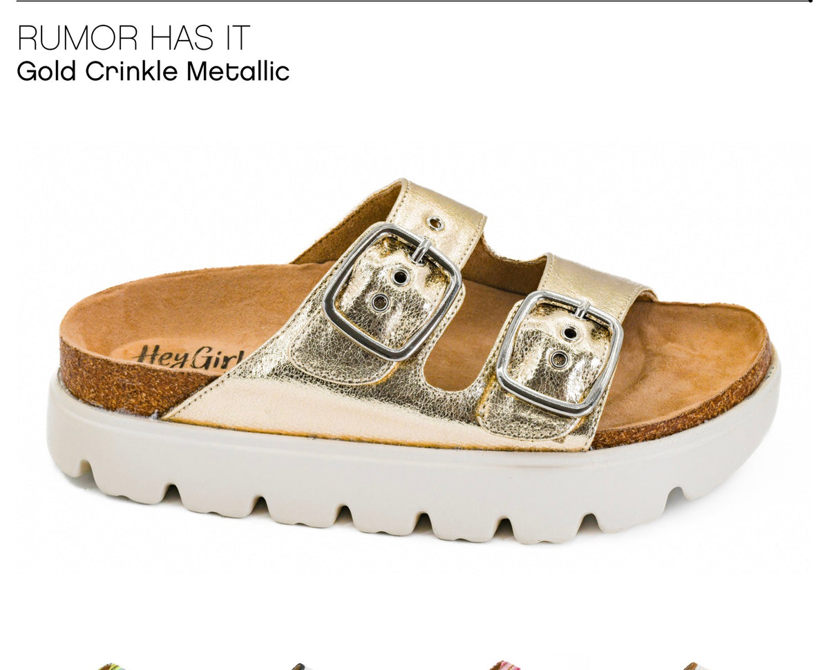 CORKYS RUMOR HAS IT- Gold Crinkle Metallic