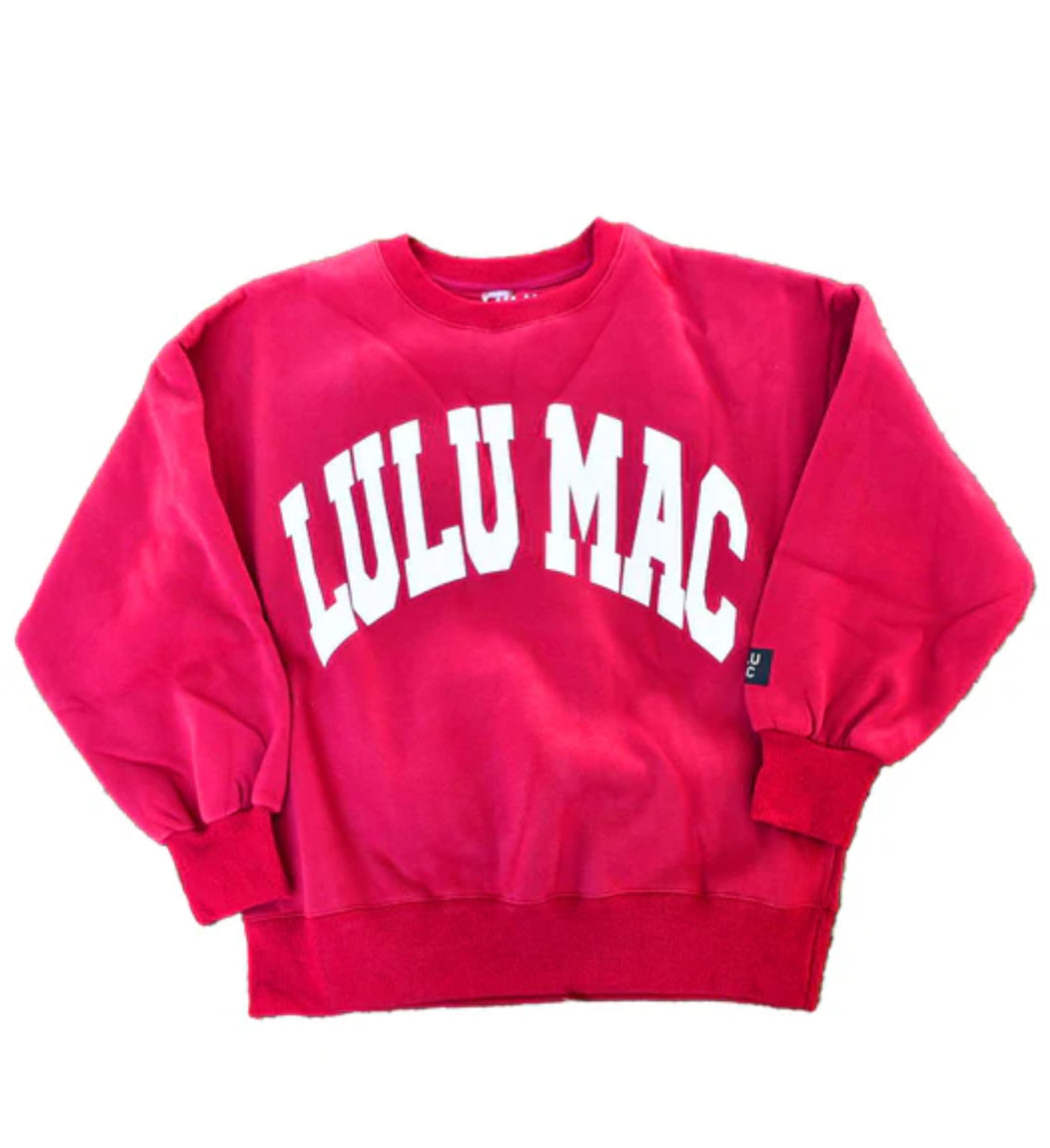 LULU MAC SWEATSHIRT CRIMSON/WHITE - PUFF