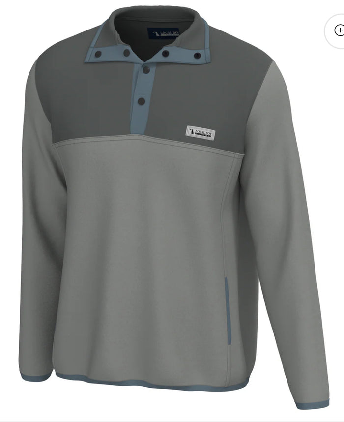 Local Boy - Quarter Snap Zip- Grey/Light Grey