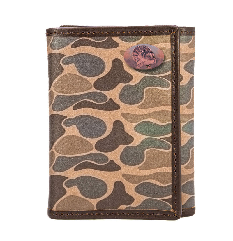 Zep-Pro TRIFOLD OLD SCHOOL CAMO LEATHER WALLET