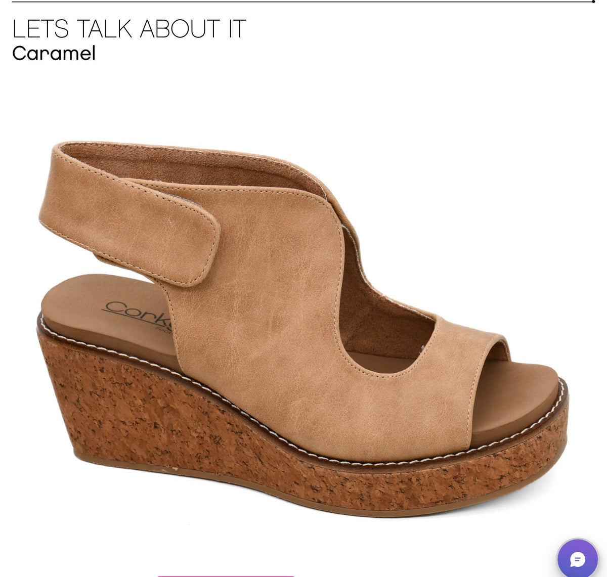 Corkys Lets Talk About It Wedge-Caramel