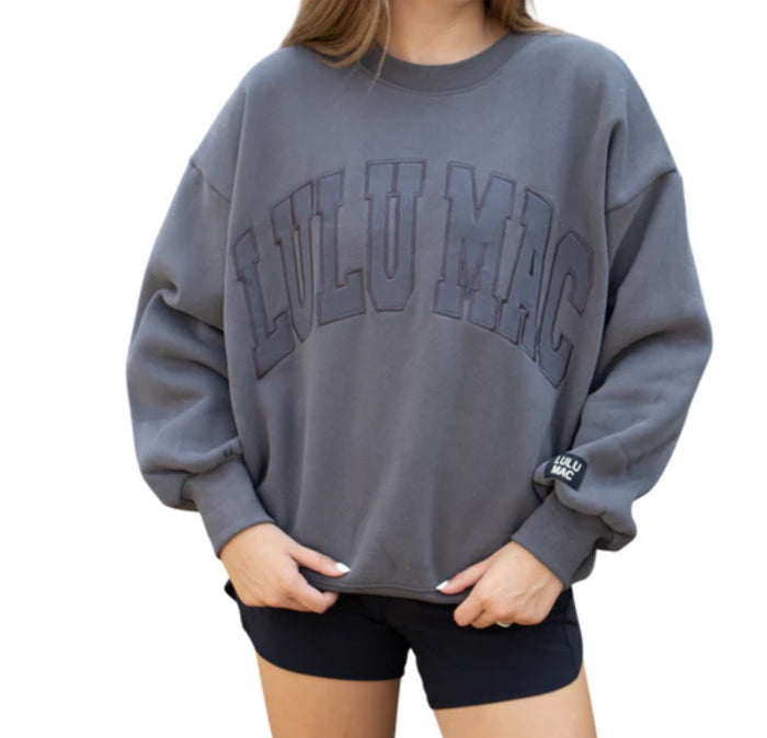 LULU MAC-MONO DK GREY SWEATSHIRT