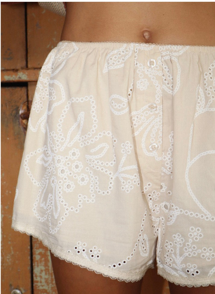 Scallop Eyelet Shorts