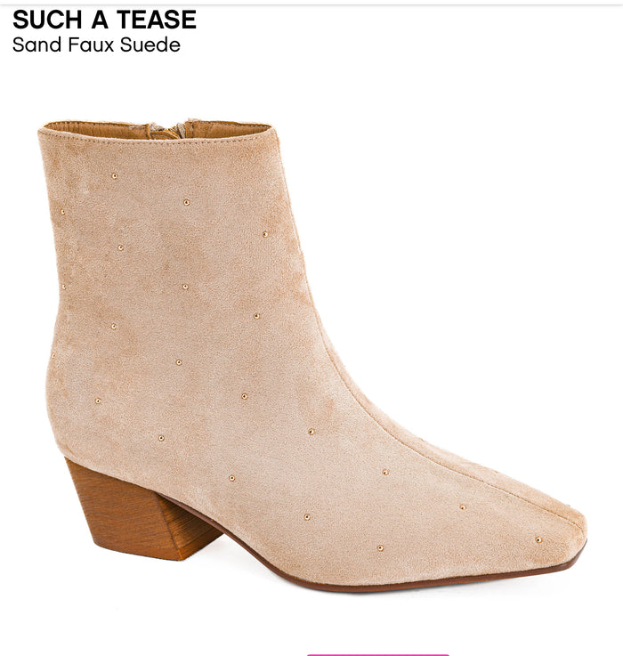 Corkys Such A Tease Sand Faux Suede