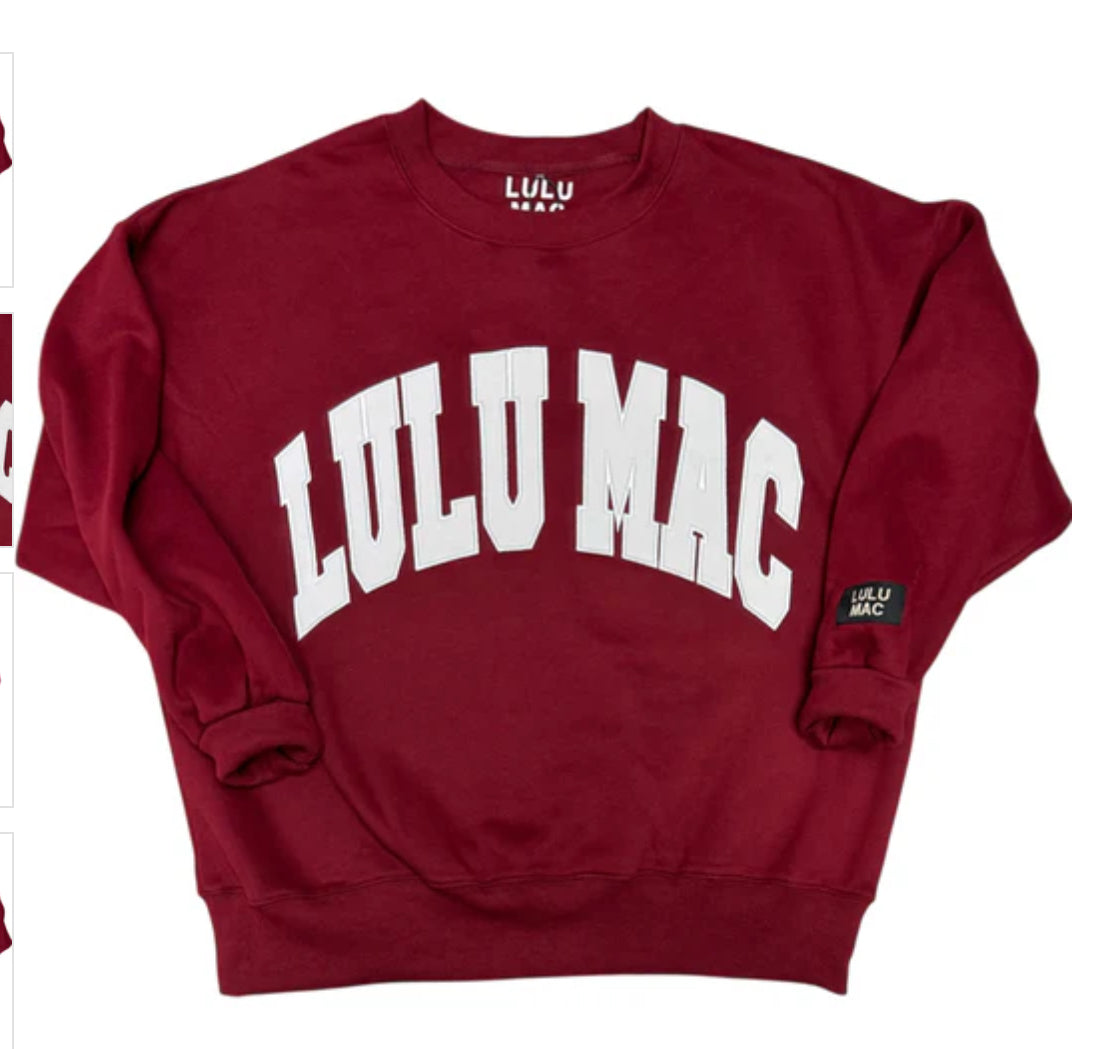 LULU MAC MAROON/WHITE - STITCH  SWEATSHIRT
