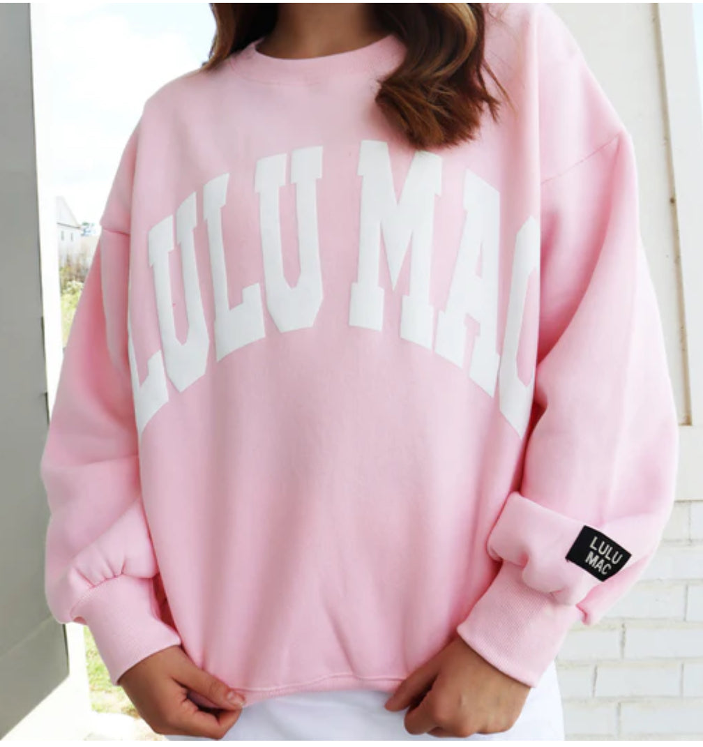 LULU MAC SWEATSHIRT LIGHT PINK/WHITE