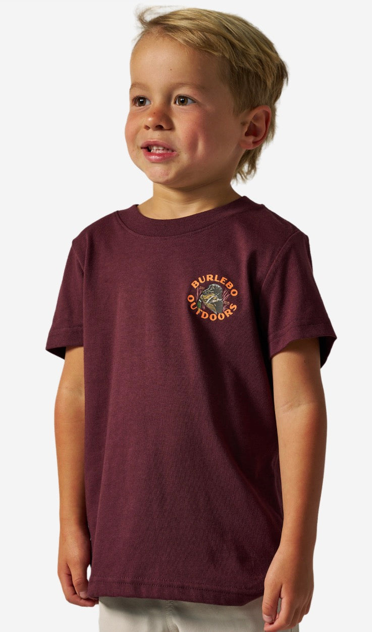 Burlebo-YOUTH SHORT SLEEVE TEE - DUCK DOWN - MAROON