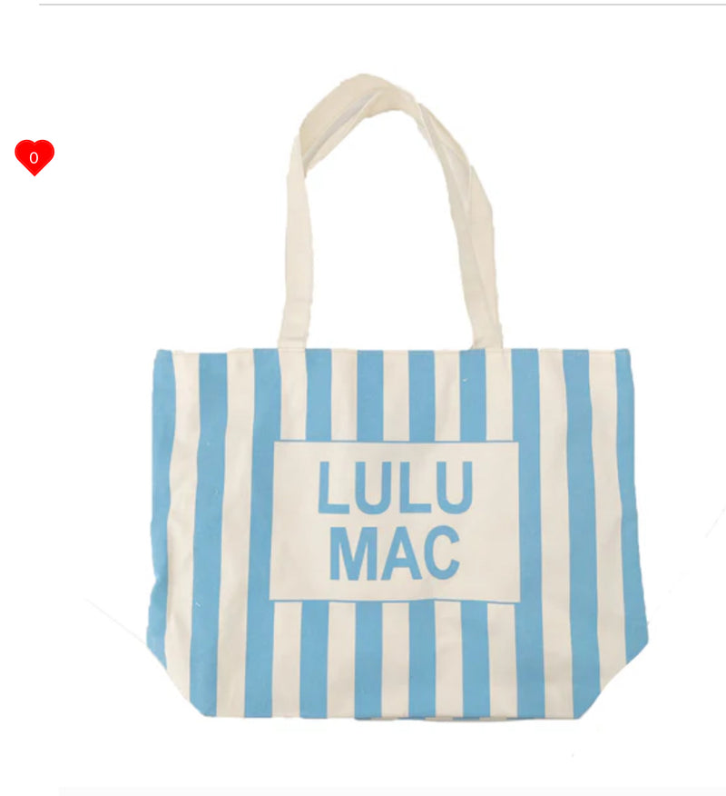 LULU MAC CANVAS TOTE BLUE/WHITE STRIPE