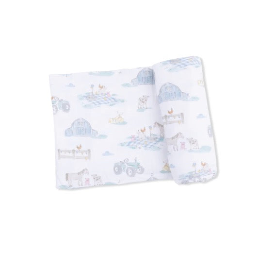 Angel Dear Swaddle Blanket-Farm Animal Party