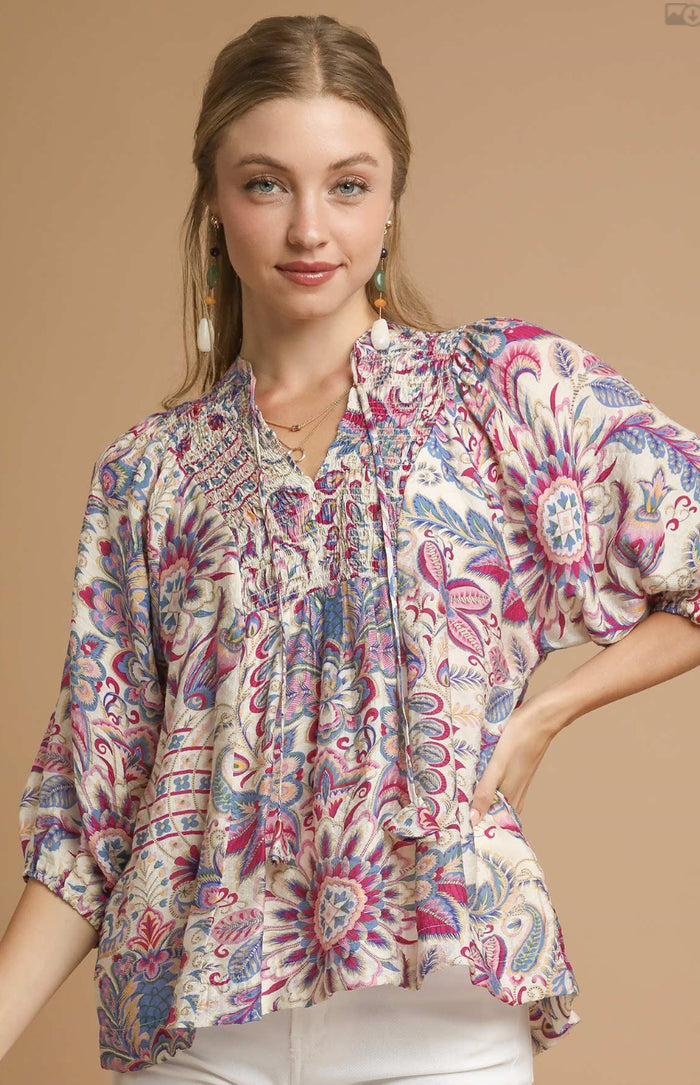 Floral Paisley Boho Top