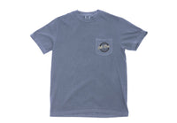 Old Row Camo Circle Logo Pocket Tee-blue jean