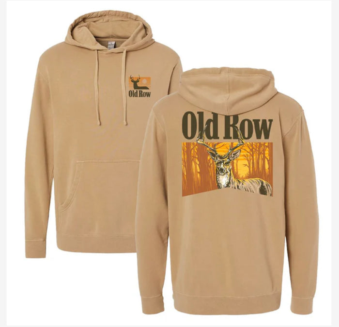 OLOD ROW-THE SMOKING BUCK PIGMENT DYED PREMIUM HOODIE
