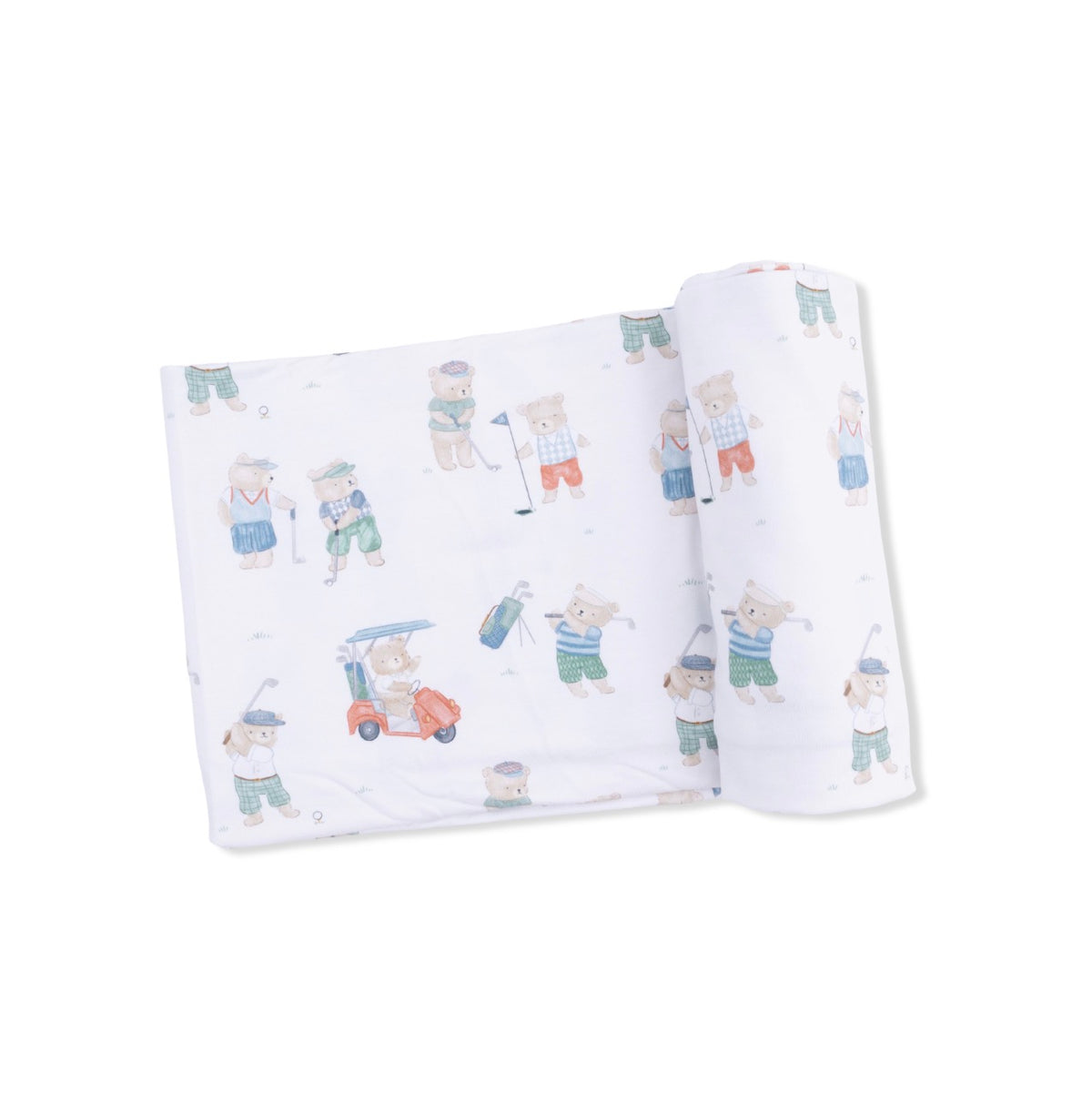 Angel Dear Swaddle Blanket- Golfing Teddy Bears