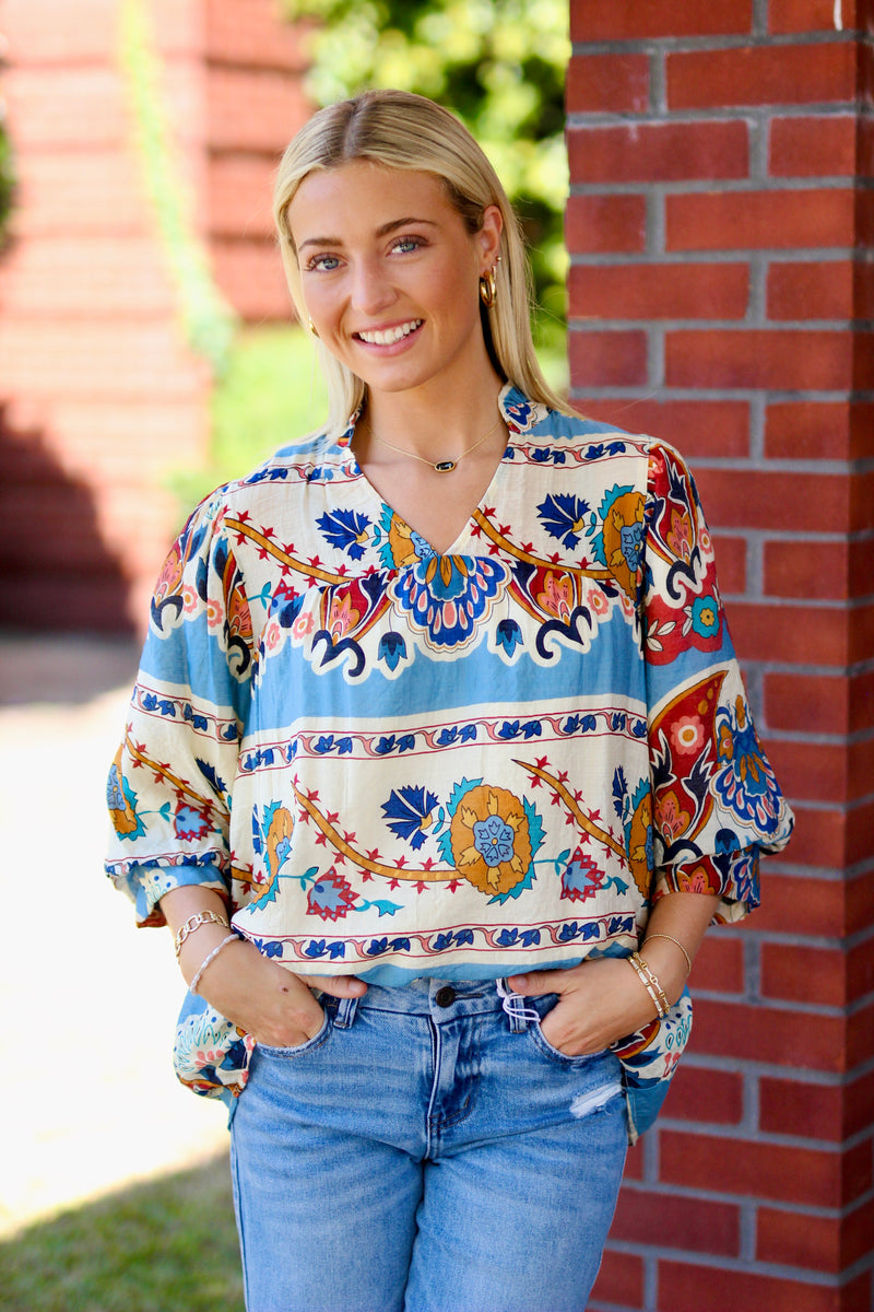 Floral 3/4 Sleeve Top