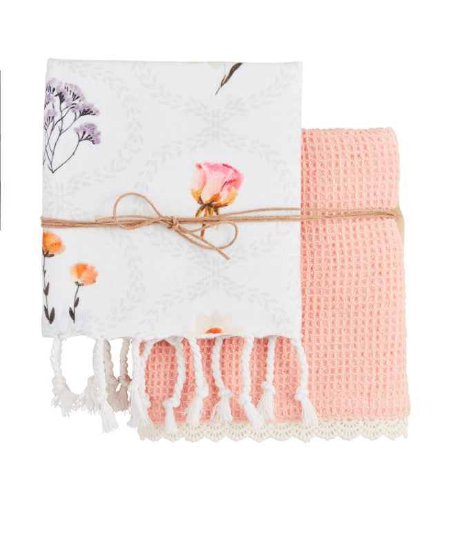 MUDPIE FLOWER STEM DISH TOWEL SET