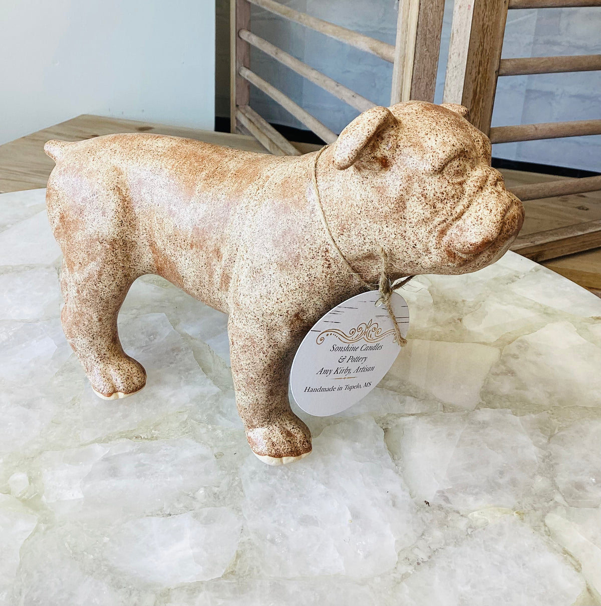 SonShine Pottery Bulldog Standing Nutmeg