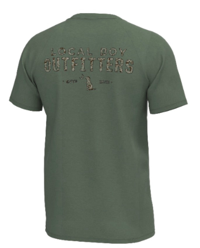 Local boy-Graphic S/S Heather Blend Crew - Old Signature