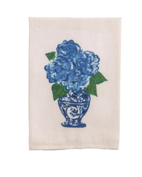 Mudpie Hand-painted white cotton towel.