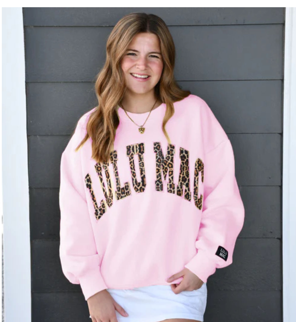 Lulu Mac Sweatshirt Pink-Leopard