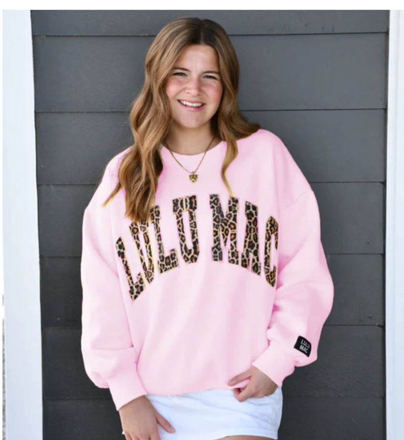 Lulu Mac Sweatshirt Pink-Leopard