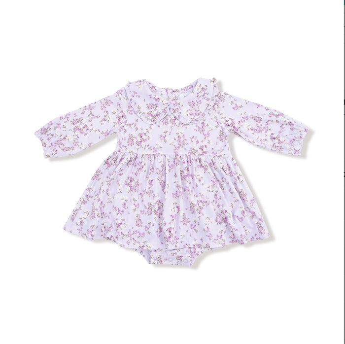 Angel Dear Sweet Dream Florals - L/s Peter Pan Ruffle Collar Bubble W/ Skirt