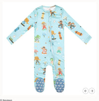 Copper Pearl Zip Footie 0-3m