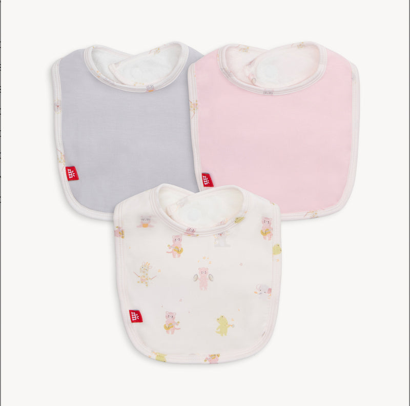 Magnetic Me Pink Baby Beats Modal Bib 3-pack
