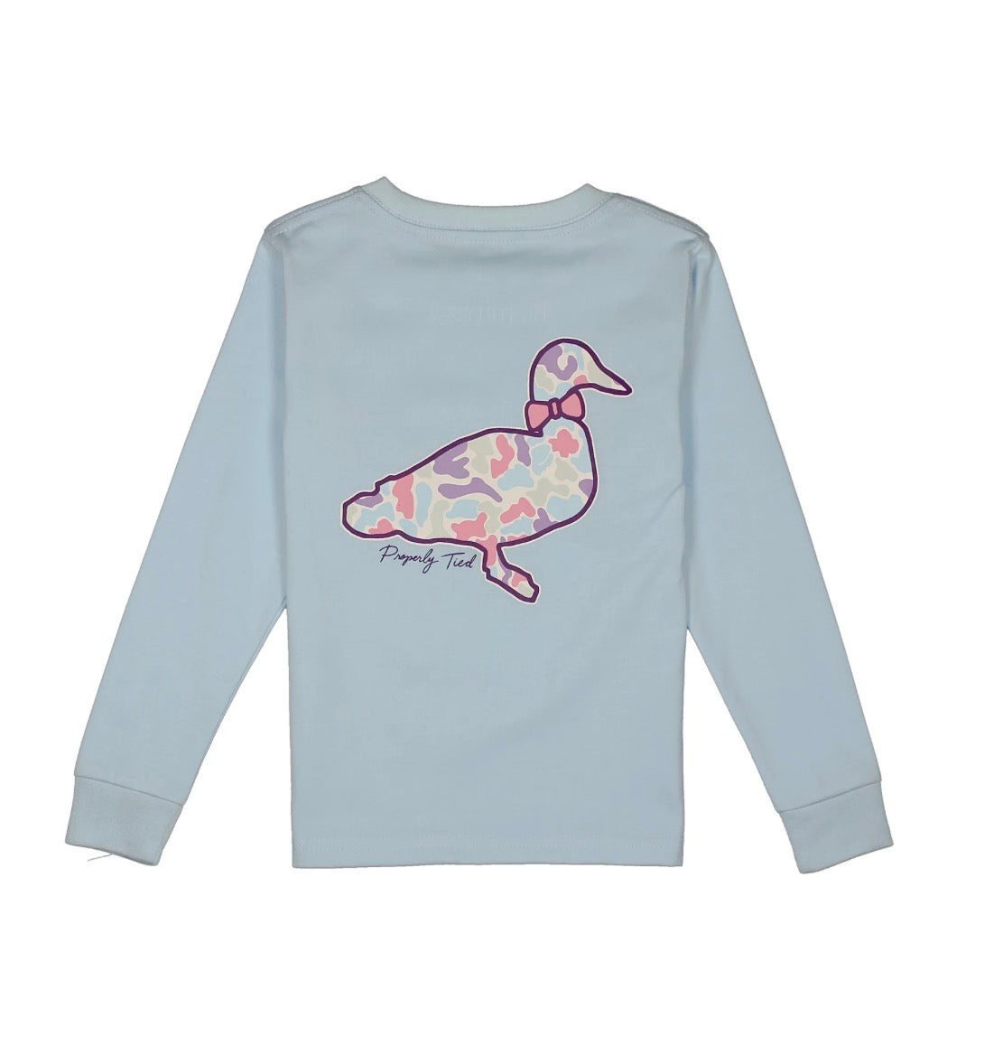 Properly Tide Girls Cotton Candy Camo Logo LS Periwinkle